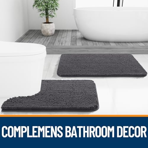 OLANLY Bathroom Runner Rugs 45x27, Extra Soft Absorbent Chenille Bath Rugs - Image 7