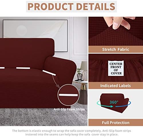 Easy-Going 100% Waterproof Loveseat Couch Cover Stretch Jacquard Sofa Cover - Image 4