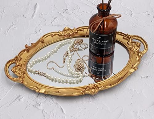 Eaoundm 14.5 x 10 inchs Oval Hanging Mirror (Gold 2 Pcs) - Image 4