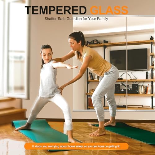 Delma Home Gym Mirror, 54''x30''x2PCS Silver - Image 3