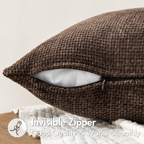 MIULEE Decorative Couch Throw Pillow Covers 20x20 Inch Dark Brown 2 Pack - Image 5