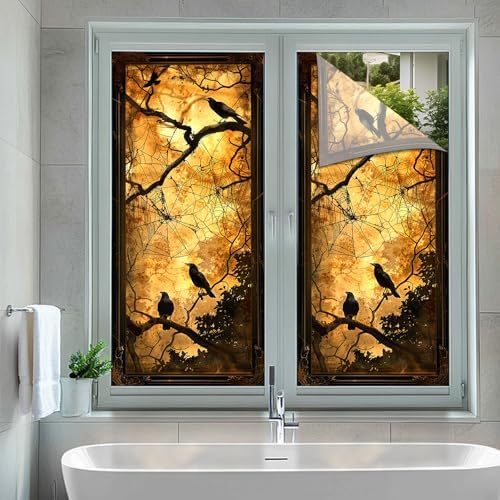 HOMETITUTE Halloween Raven Spider Privacy Window Cling 17.7x39.3 PVC - Image 5