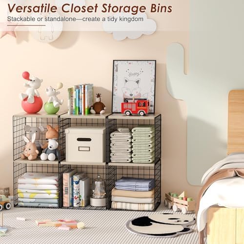 4-Tier Stackable Closet Organizers and Storage, Clothing Cube Shelves - Image 7