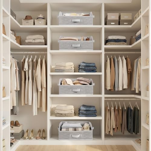 GRANNY SAYS Trapezoid Closet Storage Bins, Medium, Gray, 3-Pack - Image 2