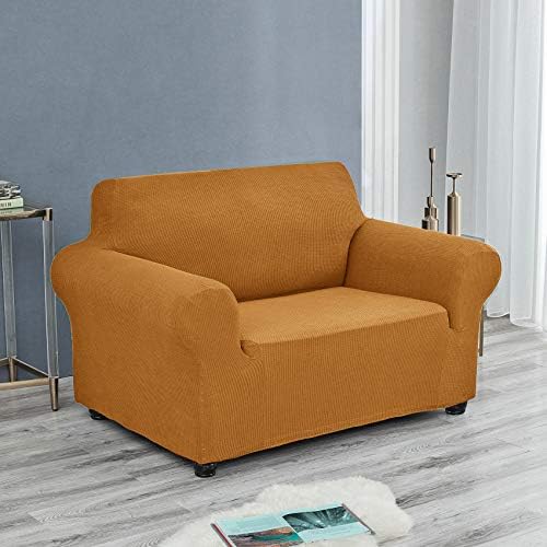 Joccun Stretch Chair Couch Cover,1-Piece Sofa Slipcover Spandex Jacquard Fabric Sofa Covers with Elastic Bottom,Washable Furniture Protector for Dogs,Cats,Kids(Armchair,Gold) - Image 5