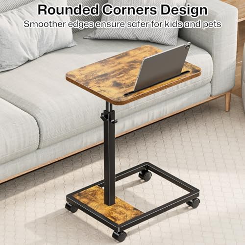 Adjustable TV Tray Table with Wheels: 18"-30.7" Height - Image 4