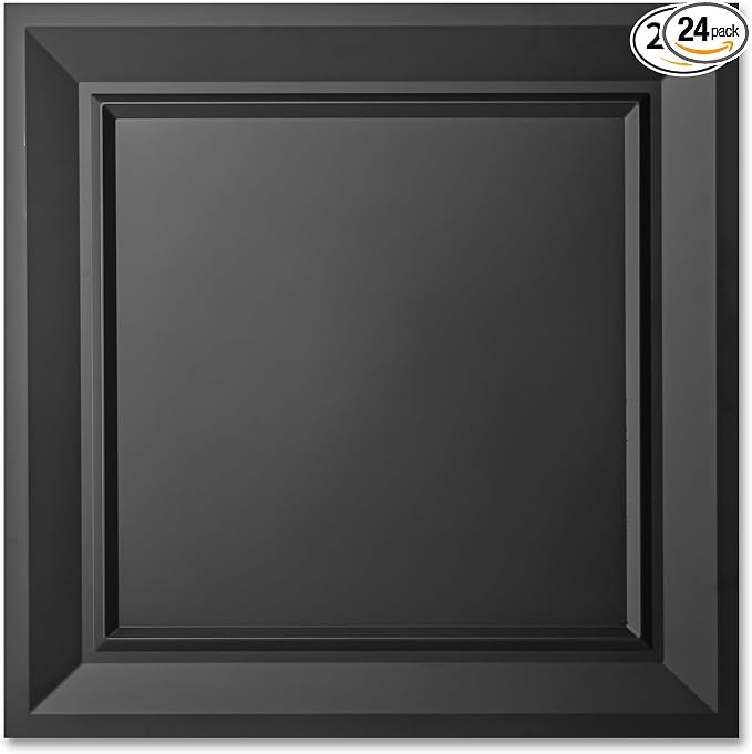 Art3dwallpanels Ceiling Tiles 24 Pack, 24 x 24 Inch, Black | Drop Ceiling Tiles, High Grade PVC Wall Panels, Drop in, Fire Rated, Waterproof, Light Weight, Cover 96 Sq.Ft by Art3dwallpanels