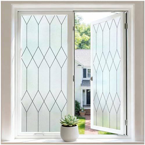 rabbitgoo Moroccan Pattern Static Cling Window Privacy Film, 17.5" x 157.4" by rabbitgoo