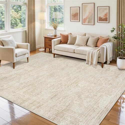 Aelenmu 5x7 Area Rugs for Living Room Washable Bedroom Dining Room Beige - Image 3