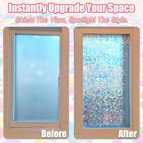 Window Privacy Film, Pebble Decorative Static Cling Glass Sticker No Glue Removable Window Tint with Installation Tools, Anti-UV Front Door Glass Covering for Home, 23.6" x 157.4" - Image 5