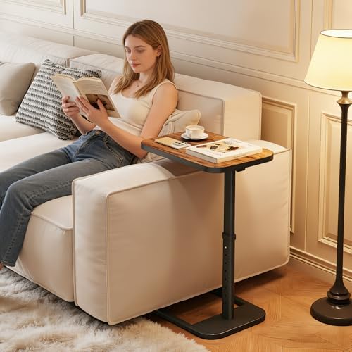 Adjustable Height TV Tray Table for Couch, Flip-Top Design - Image 3