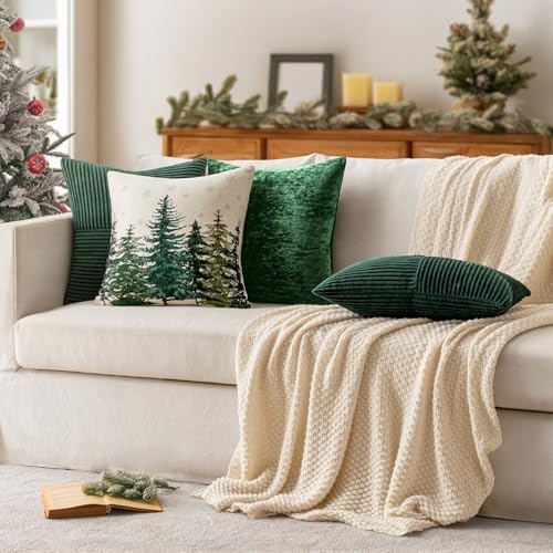 MIULEE Army Green Decorative Throw Pillow Covers for Couch 18x18 Inch - Image 4