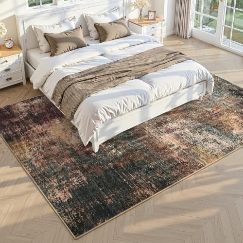 Toneed Washable 5x7 Area Rug with Non-Slip Backing for Living Room - Image 2