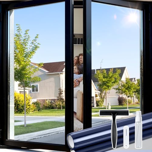 rabbitgoo Window Tint, One Way Privacy Film, Blue Silver, 17.5" x 78.7" by rabbitgoo
