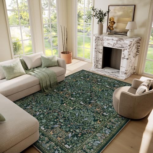 10x12 Area Rugs Living Room: Washable Rug Stain Resistant Non Slip Low Pile Ultra Soft Faux Wool Lightweight Indoor Large Rugs for Bedroom Dining Room Under Table Rug Farmhouse Nursery Home Office - Image 6