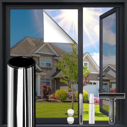 DUOFIRE One Way Privacy Window Film, Reflective Window Film, 45.2" x 78.7" by DUOFIRE