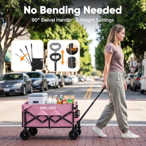 Golabs WA1 Collapsible Folding Wagon Cart, Max 220lb Load, Expands to 100L - Image 6