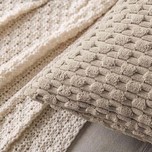 MIULEE Lumbar Decorative Throw Pillow Covers 12x20 Light Brown Corduroy - Image 2