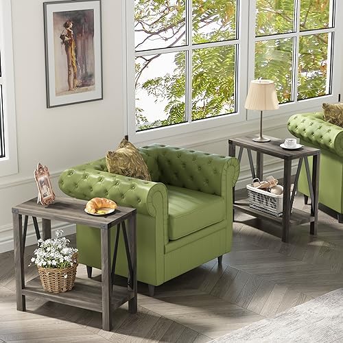 ChooChoo Farmhouse End Tables Living Room Set of 2, Narrow Side Tables - Image 2