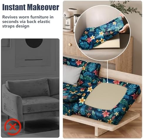 8Pcs Stretch Patio Cushion Covers, Outdoor Couch & Sofa Replacements Slipcovers for Patio Furniture Cushion Covers, Washable Reusable Furniture Protector - Image 5