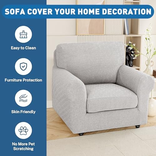 XINEAGE 1 Piece XL Stretch Couch Cushion Covers Individual Sofa Slipcovers - Image 7