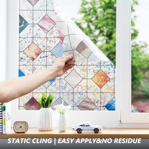 LEMON CLOUD Stained Glass Window Privacy Film Decorative, 35.4″ x 78.7″ - Image 4