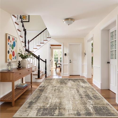 Valenrug 8x10 Area Rugs for Living Room, Abstract Large Washable Rug, Taupe - Image 4