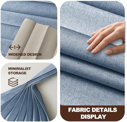 JILRON Accordion Partition Curtain with Ceiling Track - Space-Saving Room Divider, Tool-Free Installation(Blue 180" W x 108" L-Pack of 1) - Image 5