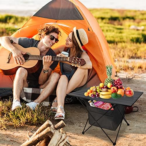 Foldable Camping Side Table, Ultralight Small Beach Table Aluminum, Portable Outdoor Table with Carry Bag and Storage for Picnic, Grill, Hiking, Fishing, Sand, Camping Essentials(L) - Image 6
