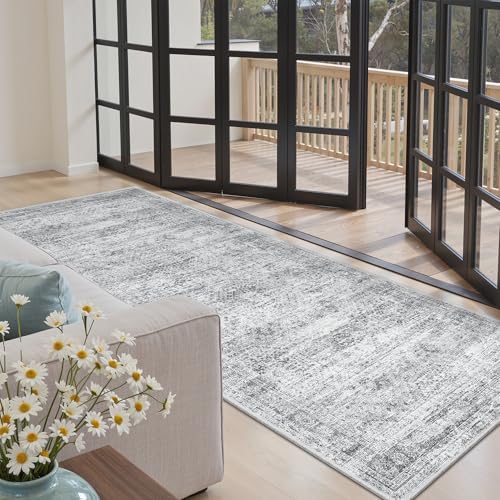 Soalmost Washable Kitchen Runner Rug 3x6 Hallway Entry Rugs Non-Slip, Grey by Soalmost