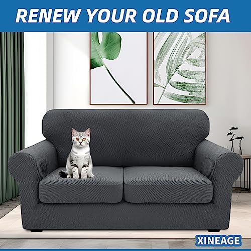 XINEAGE 3-Piece Stretch Loveseat Sofa Cover, Washable Couch Covers for Dog - Image 3