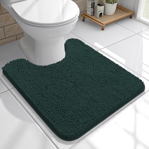 OLANLY Toilet Rugs U-Shaped 20x20, Soft Absorbent Chenille Contour Rugs by OLANLY
