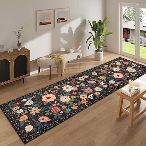 DUKINO 3x12 Washable Runner Rug, Long Hallway Runner Rug Non Slip, Black - Image 7