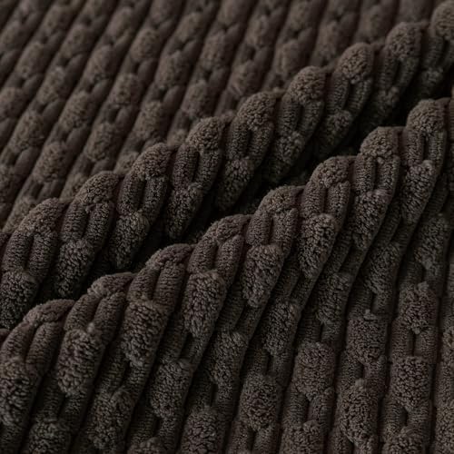 Set of 4 Beige Brown Coffee Decorative Throw Pillow Covers 16x16 Inch Corduroy Pillow Covers for Bed Couch Sofa Living Room Soft Square Cushion Cases - Image 5