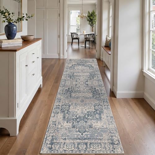 Rugxara 2x6 Washable Runner Rug for Hallway Kitchen Entryway, Blue by Rugxara