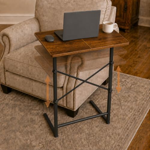 C Shaped End Tables, 22" Adjustable Height Couch Side Table, C Table End Table that Slide Under Sofa, TV Trays Table for Couch, Sofa, Living Room, Small Spaces, Easy to Assemble&Clean by Unknown