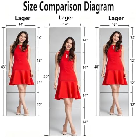 quegau Full Length Safety Shatterproof Mirror for Kids, Plastic Wall Mirror Made of Acrylic Plexiglass, 4 Pcs 12" x14", Long Bedroom Door Closet Mirror for Home Gym Body Workout - Image 2