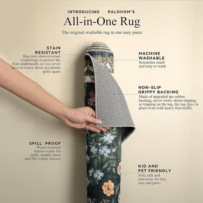 10x14 Area Rugs for Living Room: Washable Rug Non Slip Stain Resistant Low Pile Faux Wool Ultra Soft Lightweight Indoor Large Rugs for Bedroom Nursery Dining Room Under Table Rug Home Office Farmhouse - Image 2