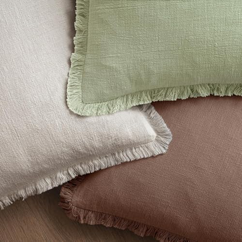 MIULEE Linen Decorative Fall Euro Throw Pillow Covers Dark Coffee 28x28 - Image 4