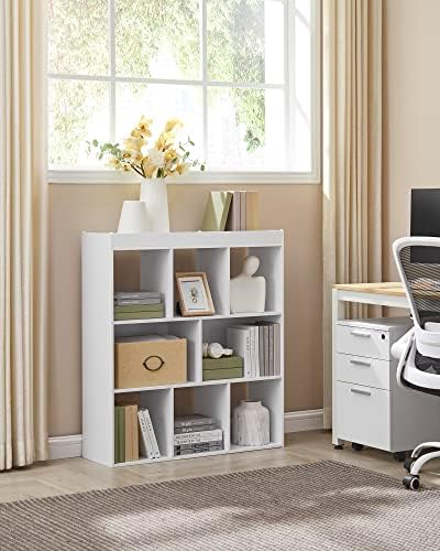VASAGLE Bookshelf, 8 Cubes Storage Organizer, 35.4 x 11 x 39.4 Inches - Image 4