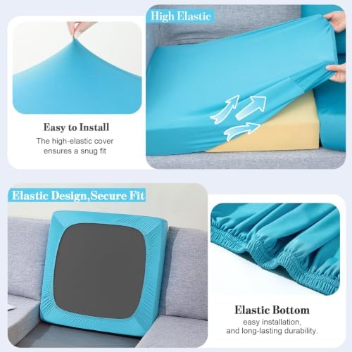8Pcs Patio Cushion Covers Stretch Outdoor Furniture Protector Slipcovers - Image 5