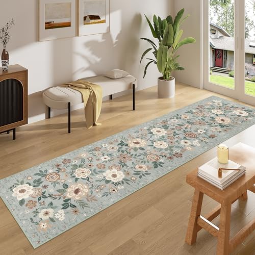 DUKINO 2x10 Runner Rug, Washable Kitchen Runner Rug Non Slip, Sage Green - Image 3