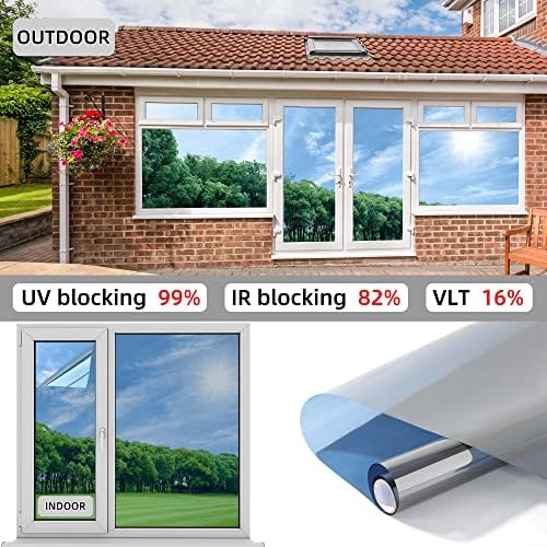 FuFin One-Way Window Privacy Film with Tools, Blue 31.5"×196.9" - Image 6