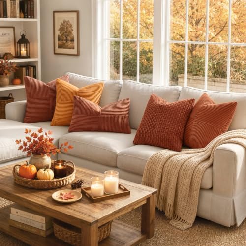 MIULEE Fall Rust Decorative Lumbar Throw Pillow Covers 14x24 Inch 2 Pack - Image 5