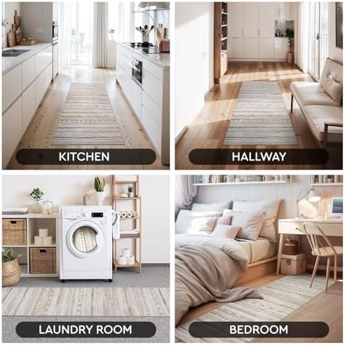 2x10 Runner Rug Machine Washable Non Slip Area Rug Distressed Neutral Moroccan Boho Rug Ultra Soft Floor Runners for Hallways for Entryway Laundry Room Kitchen, Brown - Image 7