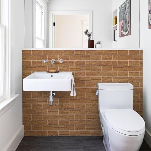 Vamos Tile 100 Pieces Peel and Stick Backsplash Tile, 3" x 6" Subway Tile - Image 4