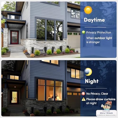 Coavas One Way Privacy Window Film Heat & Glare Control, 29.5"x78.7" Black - Image 5