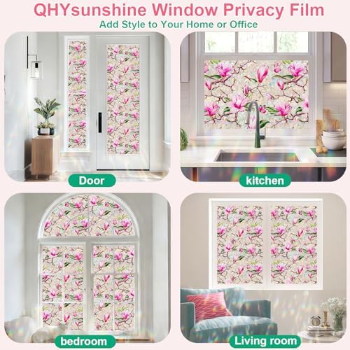 Window Privacy Film Stain Glass Window Film Rainbow Window Film Window clings Non-Adhesive Reusable Decorative for Room (Rainbow Magnolia, 17.5 X 78.7 in) - Image 6
