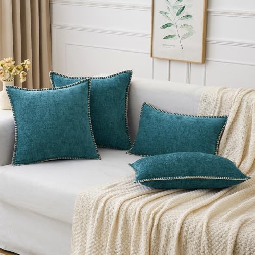 MIULEE Decorative Couch Throw Pillow Covers 20x20 Inch Dark Teal 2 Pack - Image 5