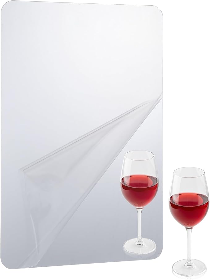 Sibba Unbreakable Acrylic Peel and Stick Mirror Panel, Self-Adhesive Wall Mirror for Lockers, Cabinets, Doors, Ceilings, No Frame Required, Bedroom, Office, Outdoor Decoration by Sibba
